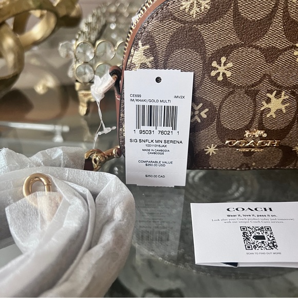 Coach Mini Serena Crossbody In Signature Canvas With Snowflake Print CE699 - Picture 10 of 11